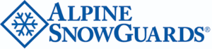 Alpine SnowGuard logo type and blue snowflake