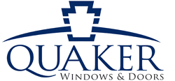 Blue logo for Quaker Windows & Doors