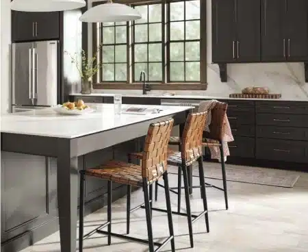 transitional style kitchen and cabinets
